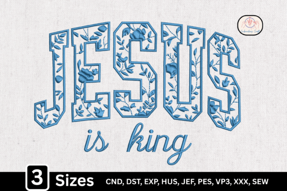 Blue Toile Floral Pattern Jesus is King Review
