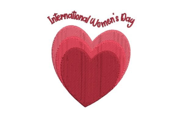 Layered Hearts International Women s Day Embroidery Design